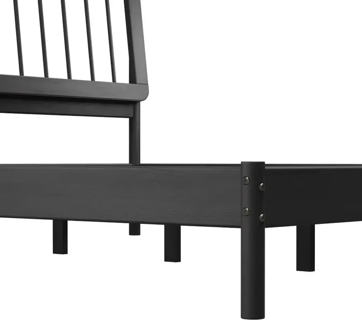 Cama Black Wood King Spindle Bed