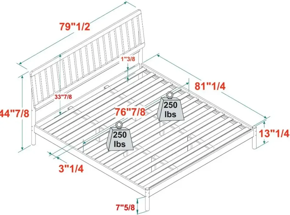 Cama Black Wood King Spindle Bed