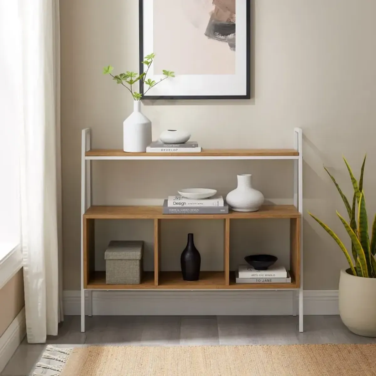 Arlo 40" Oak 3 Cube Storage Shelf