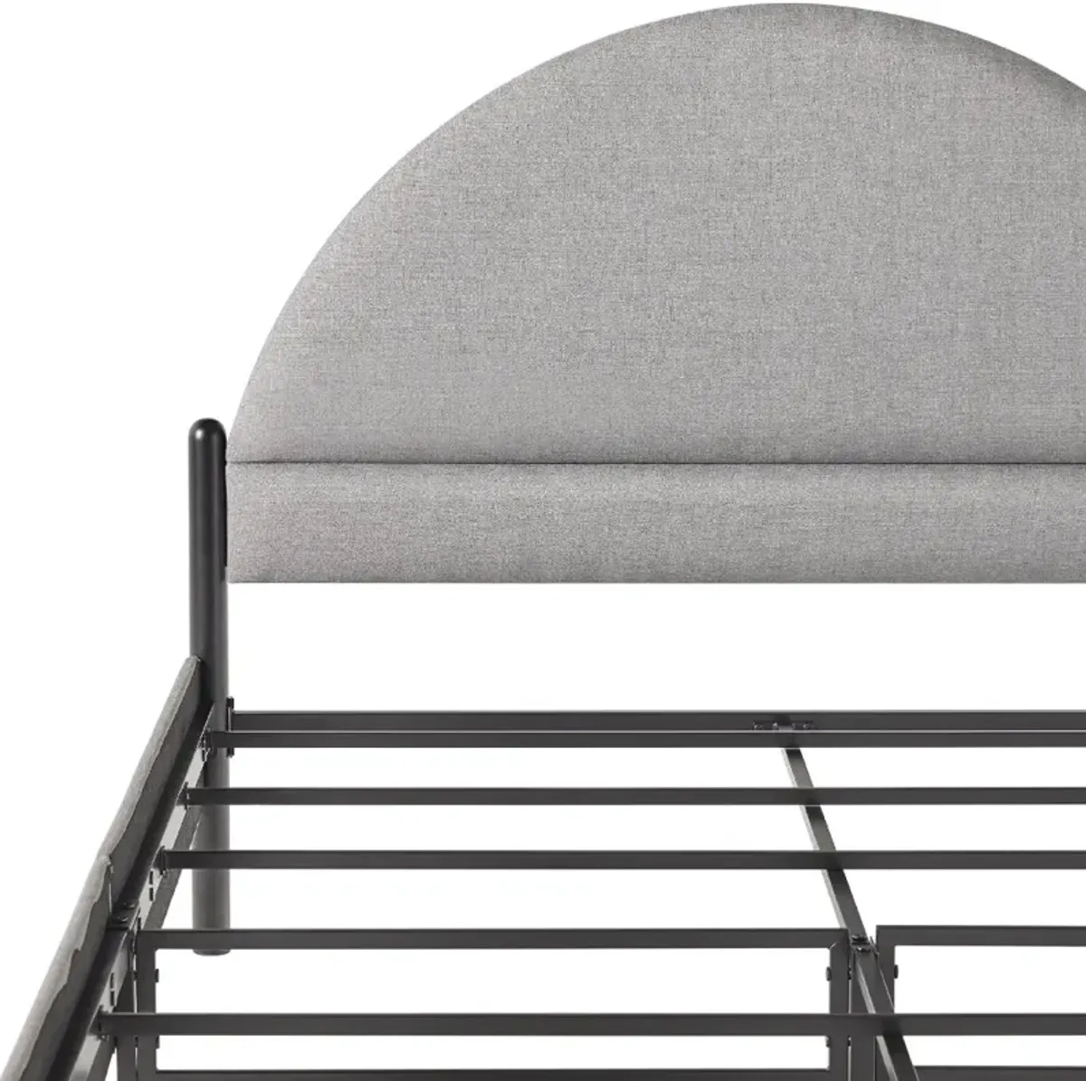 Gastonia Queen Gray Upholstered Bed with Arched Headboard