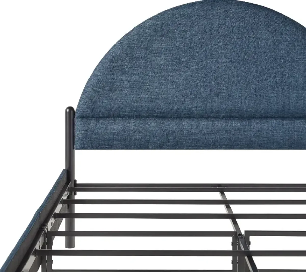 Gastonia Queen Blue Upholstered Bed with Arched Headboard