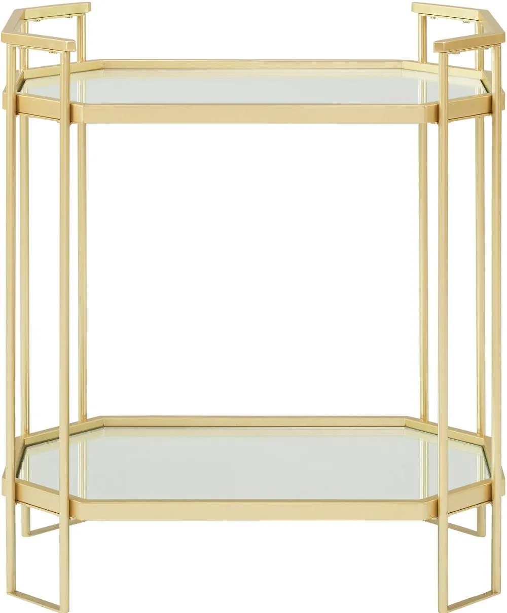 Camille 26" Gold Mirror Accent Table