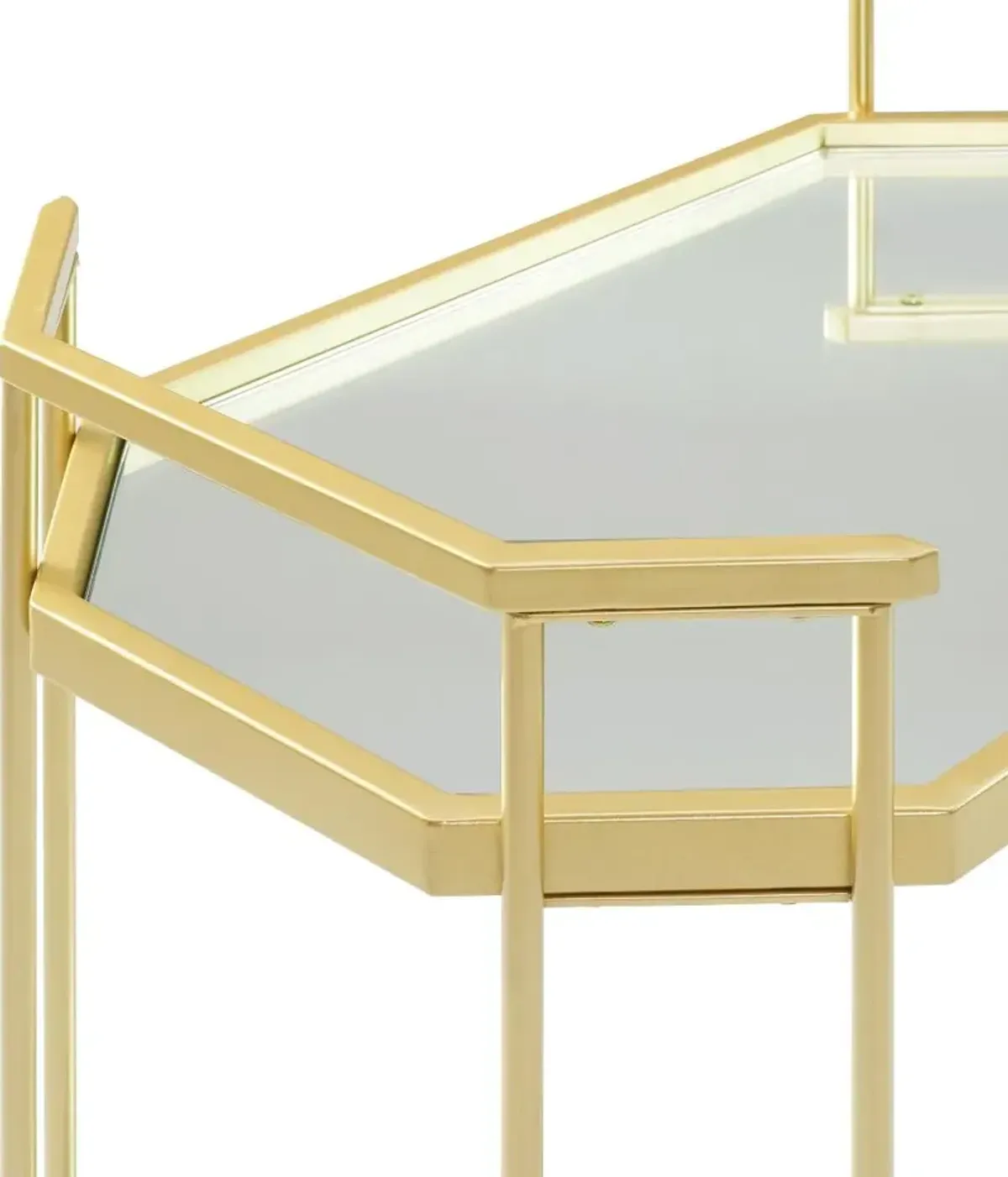 Camille 26" Gold Mirror Accent Table