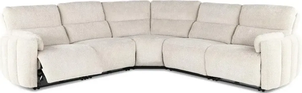 Modesto Buttercream 5-Piece Power Reclining Sectional