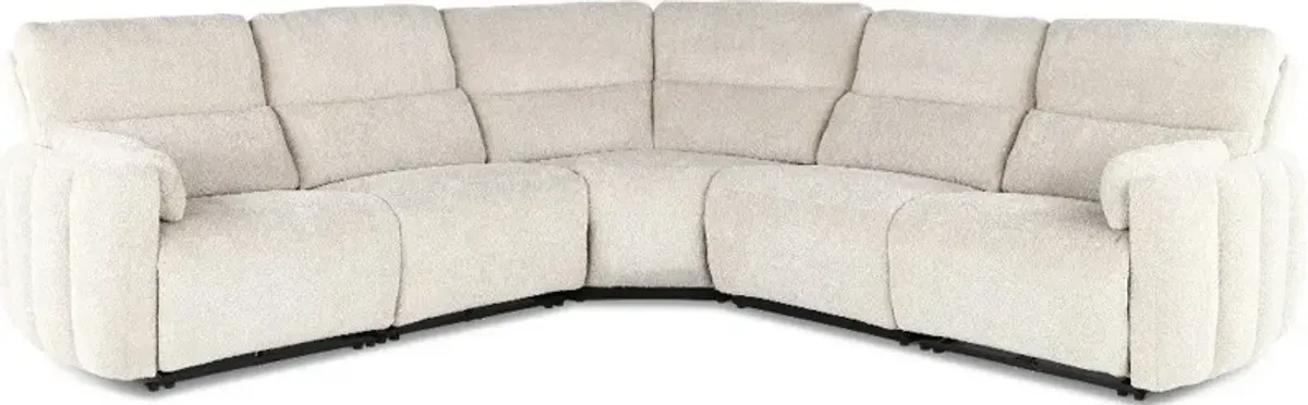 Modesto Buttercream 5-Piece Power Reclining Sectional