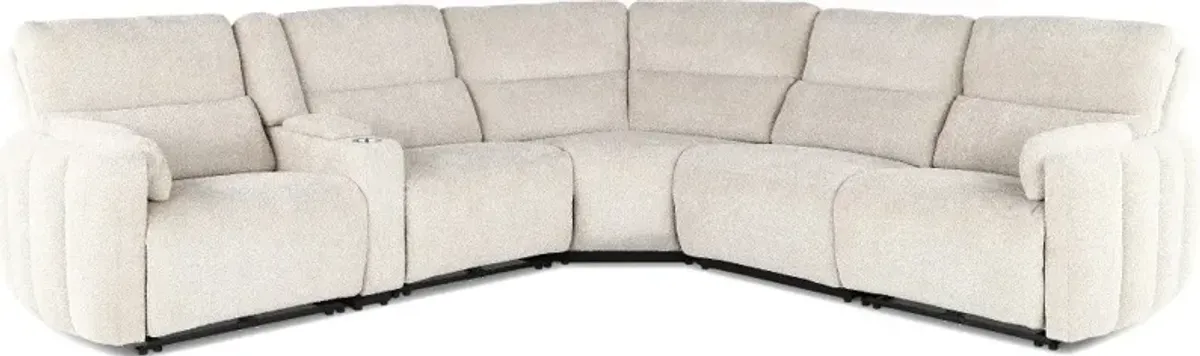 Modesto Buttercream 6-Piece Power Reclining Sectional