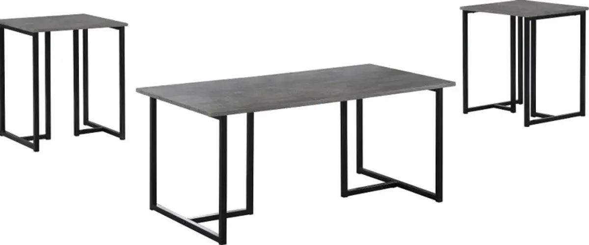 Nyla Gray 3-Piece Table Set