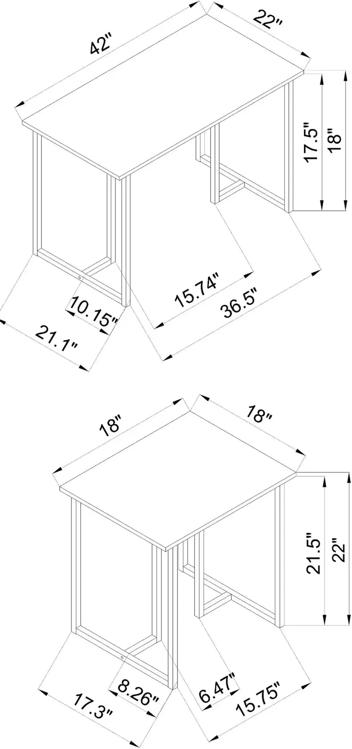 Nyla Gray 3-Piece Table Set