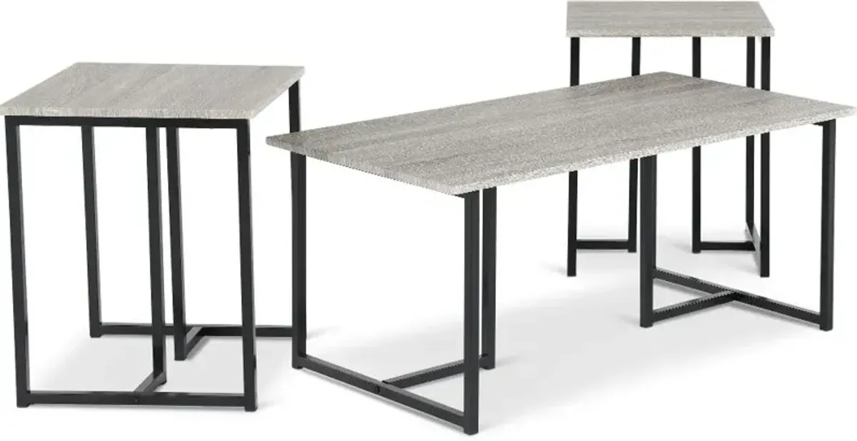 Nyla Gray 3-Piece Table Set