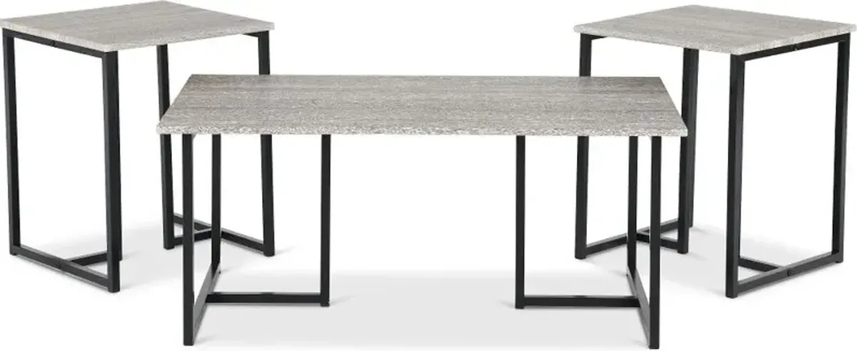 Nyla Gray 3-Piece Table Set