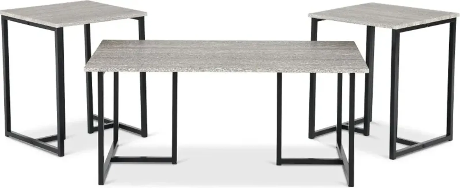 Nyla Gray 3-Piece Table Set