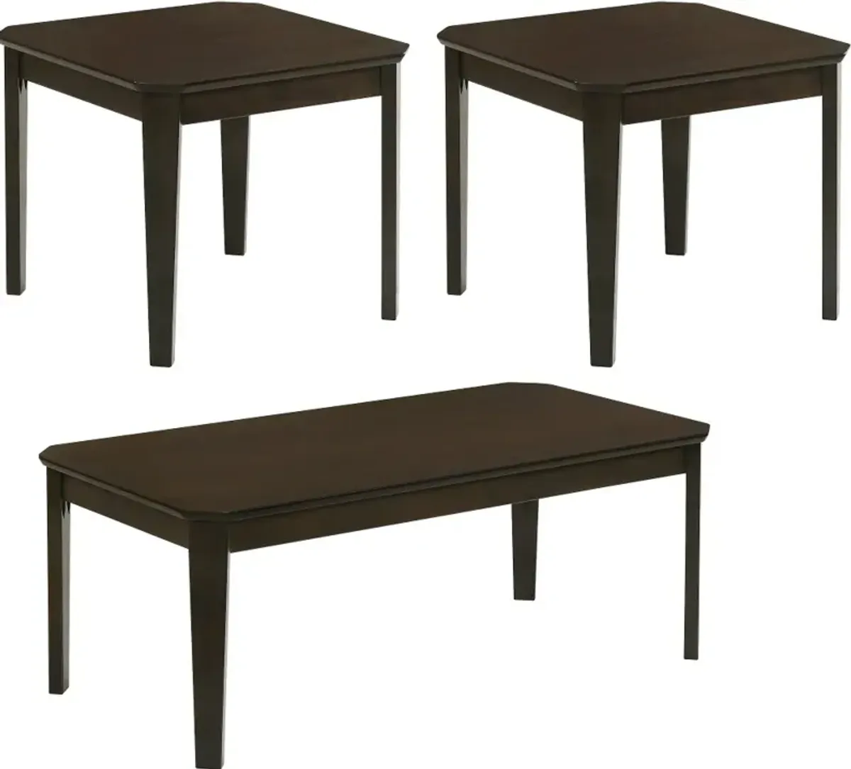 Amaro Brown 3-Piece Table Set