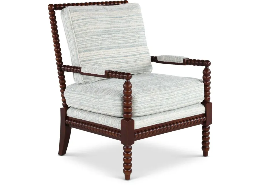 Newman Gray and Brown Spool-Style Accent Chair