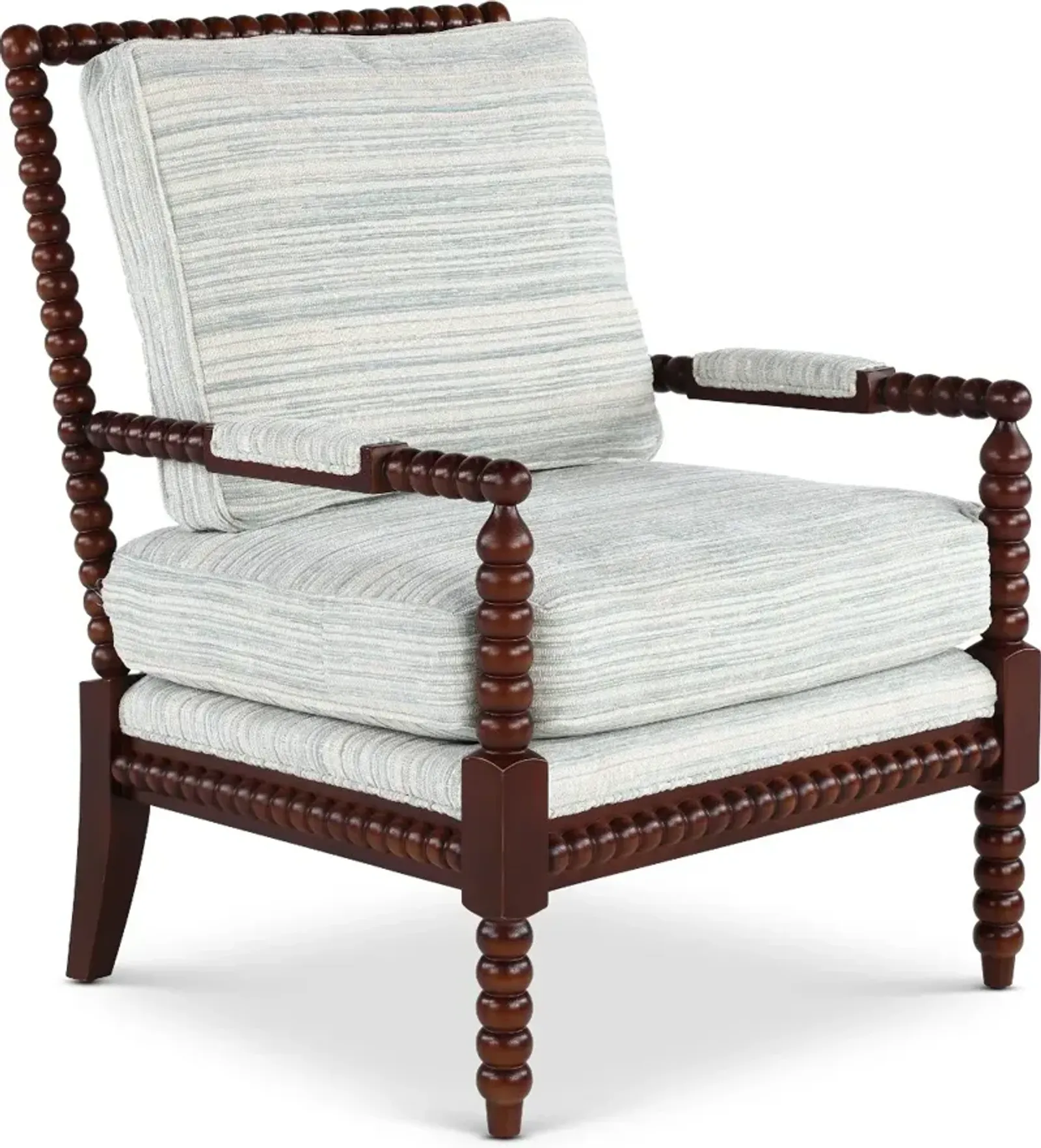 Newman Gray and Brown Spool-Style Accent Chair