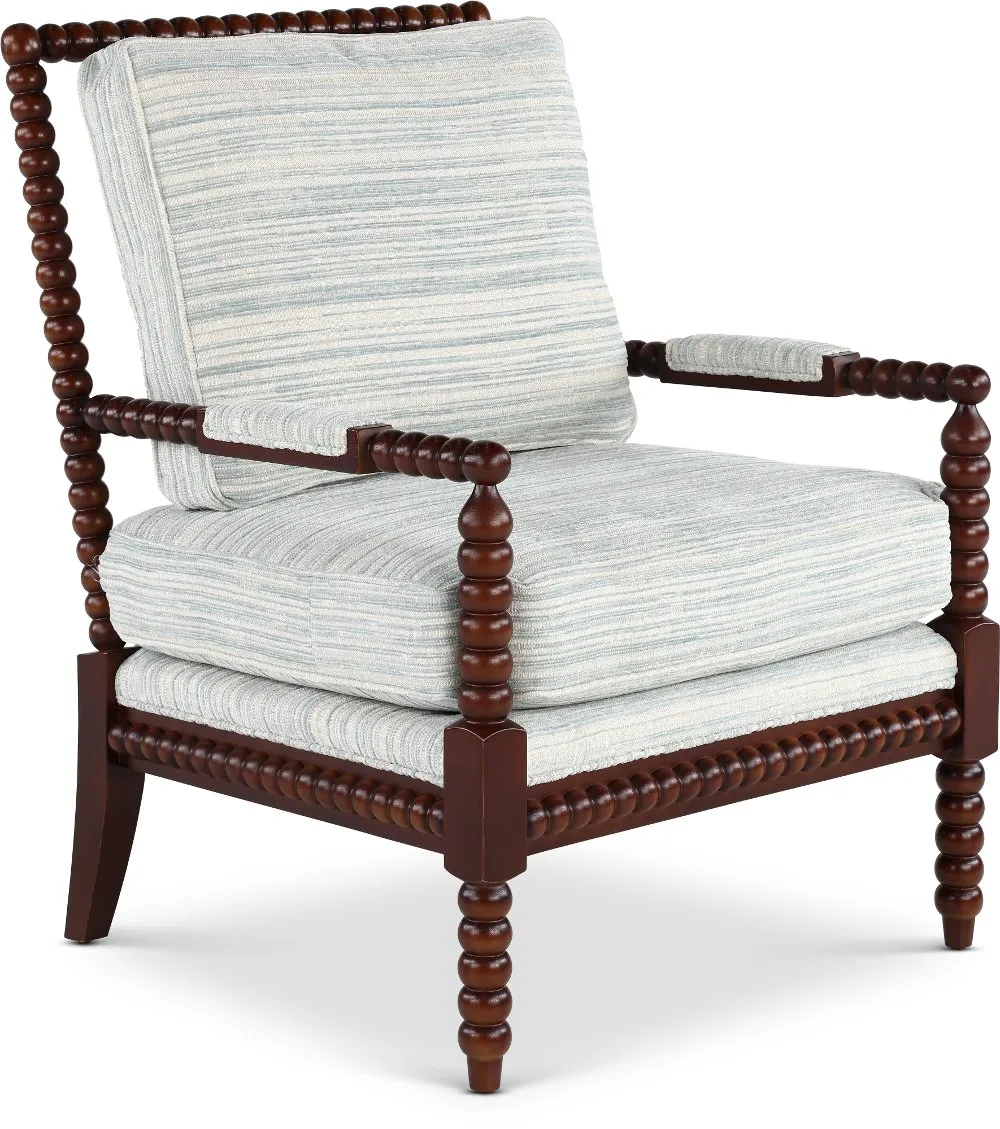 Newman Gray and Brown Spool-Style Accent Chair