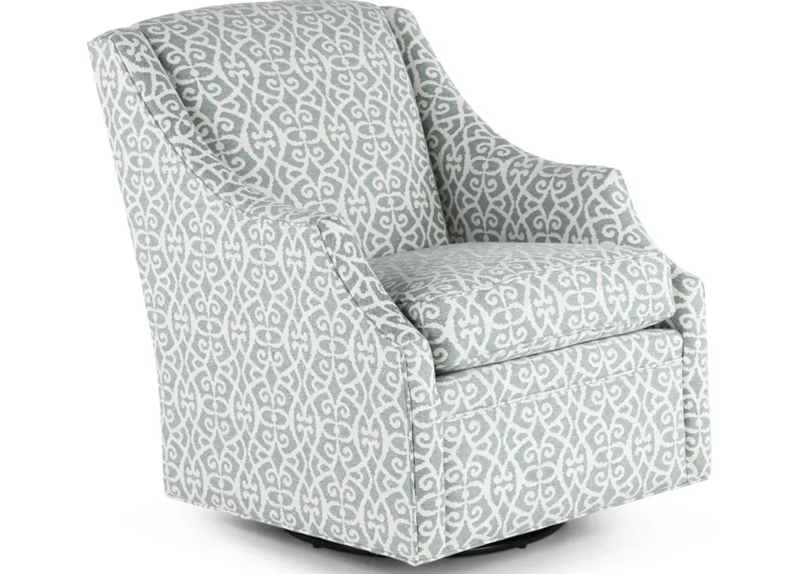 Newman Gray and White Gliding Swivel Chair