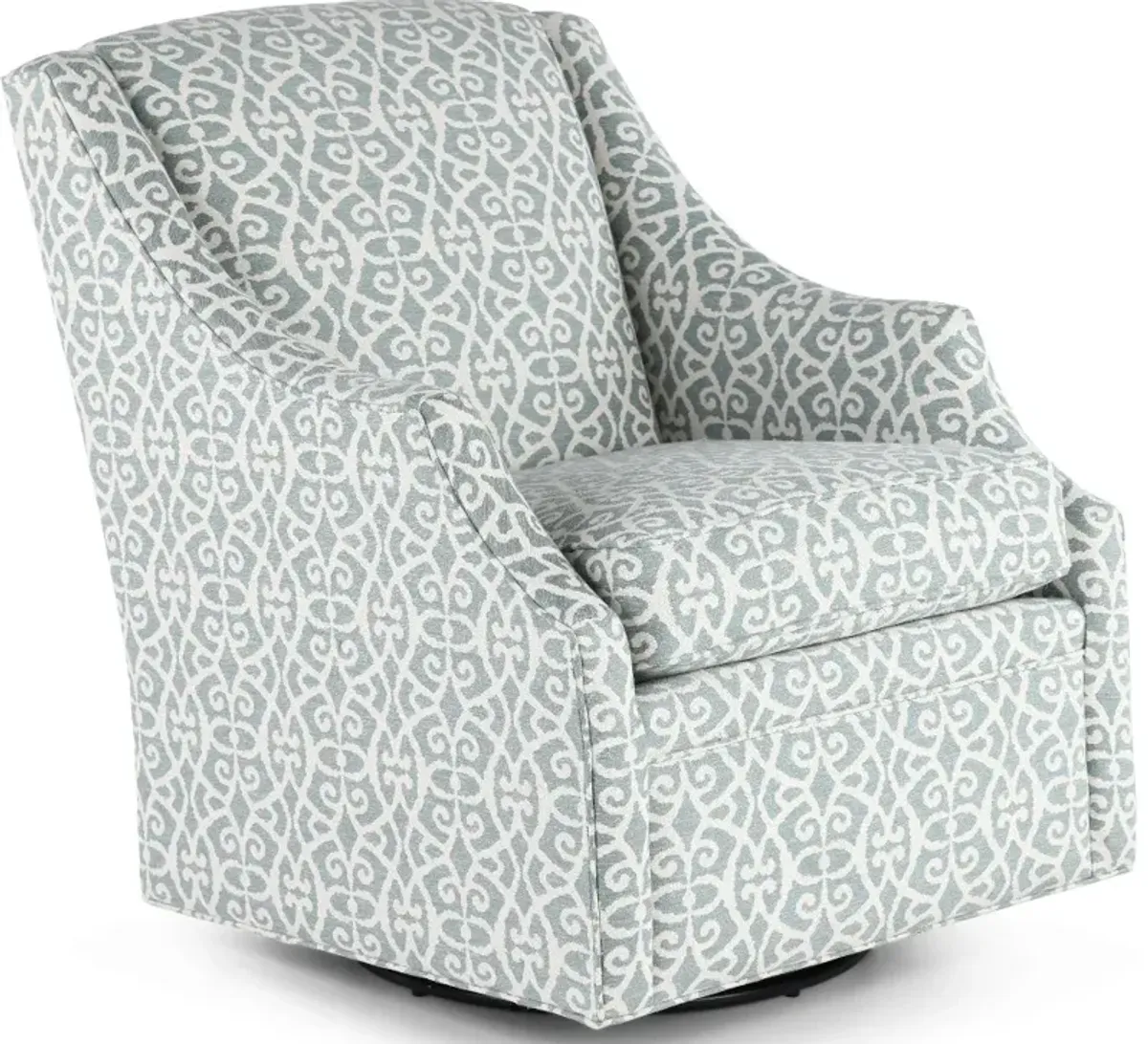 Newman Gray and White Gliding Swivel Chair