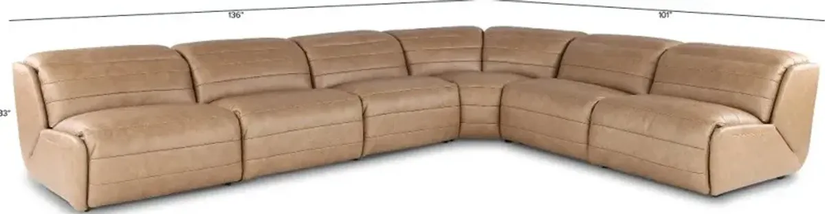 Jag Sand 6-Piece Power Reclining Sectional