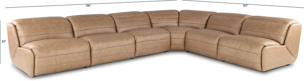 Jag Sand 6-Piece Power Reclining Sectional