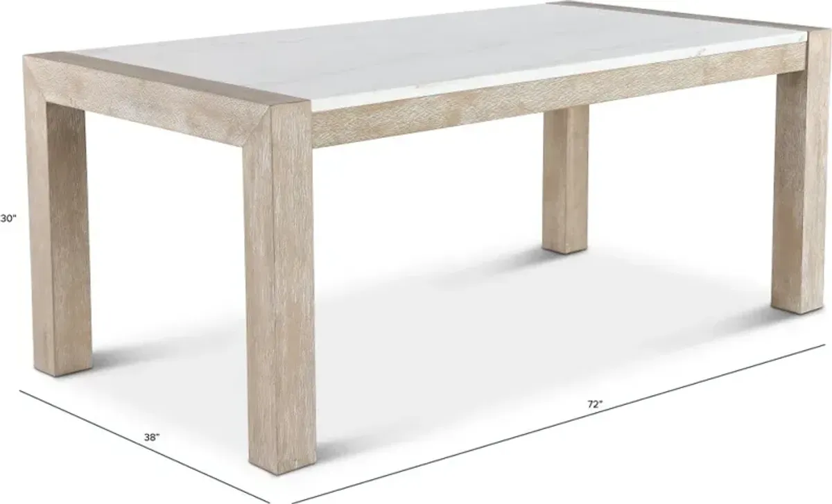 Nina Beige and White Marble Dining Table