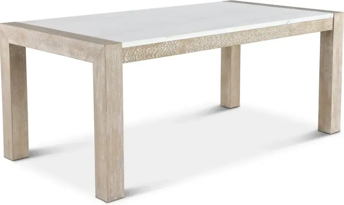 Nina Beige and White Marble Dining Table