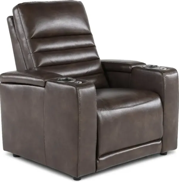 Copley Dark Brown Power Recliner with Power Headrest