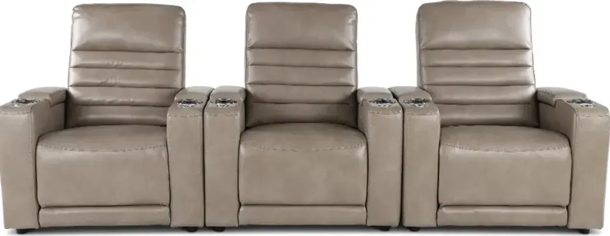 Copley Silver 3-Piece Power Home Theater Seating