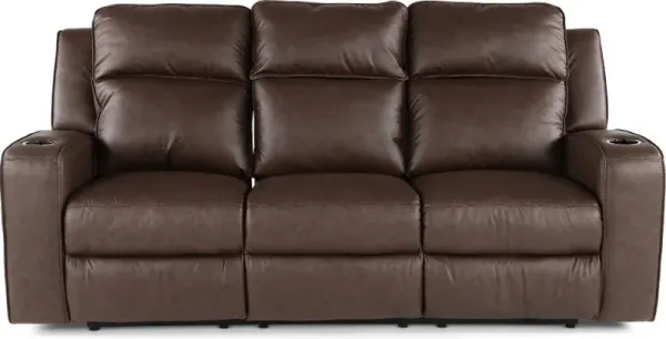 Lavenhorne Granite Dark Brown Reclining Sofa with Drop Down Table