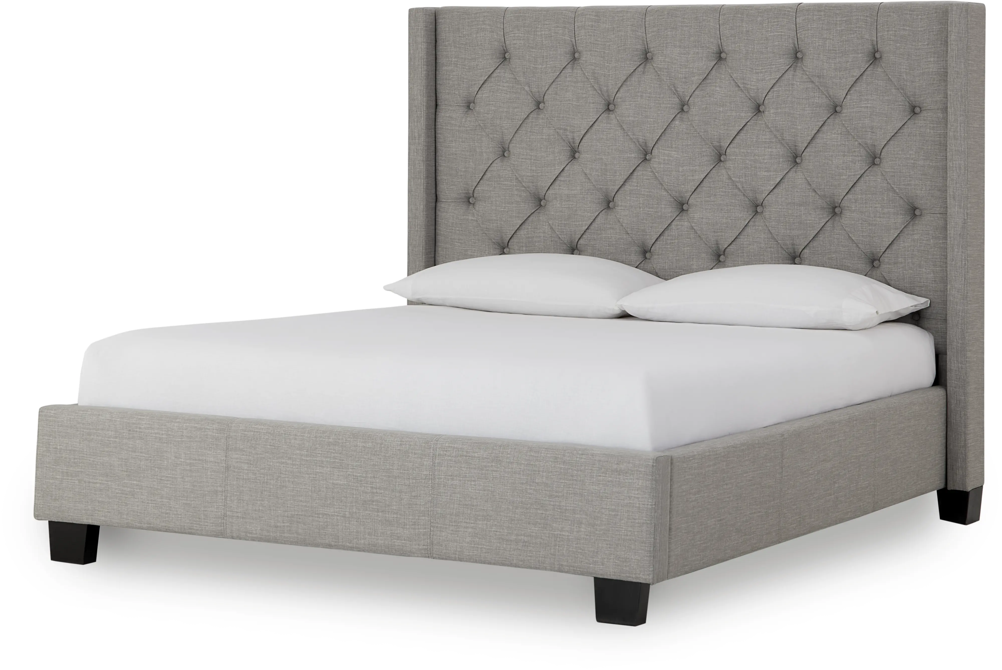 Geneva Gray Queen Upholstered Bed