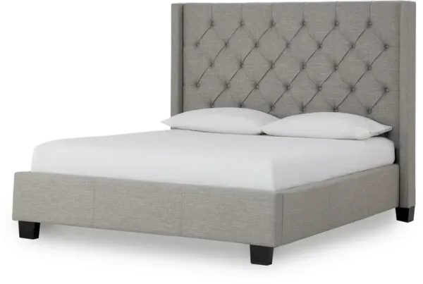 Geneva Gray King Upholstered Bed