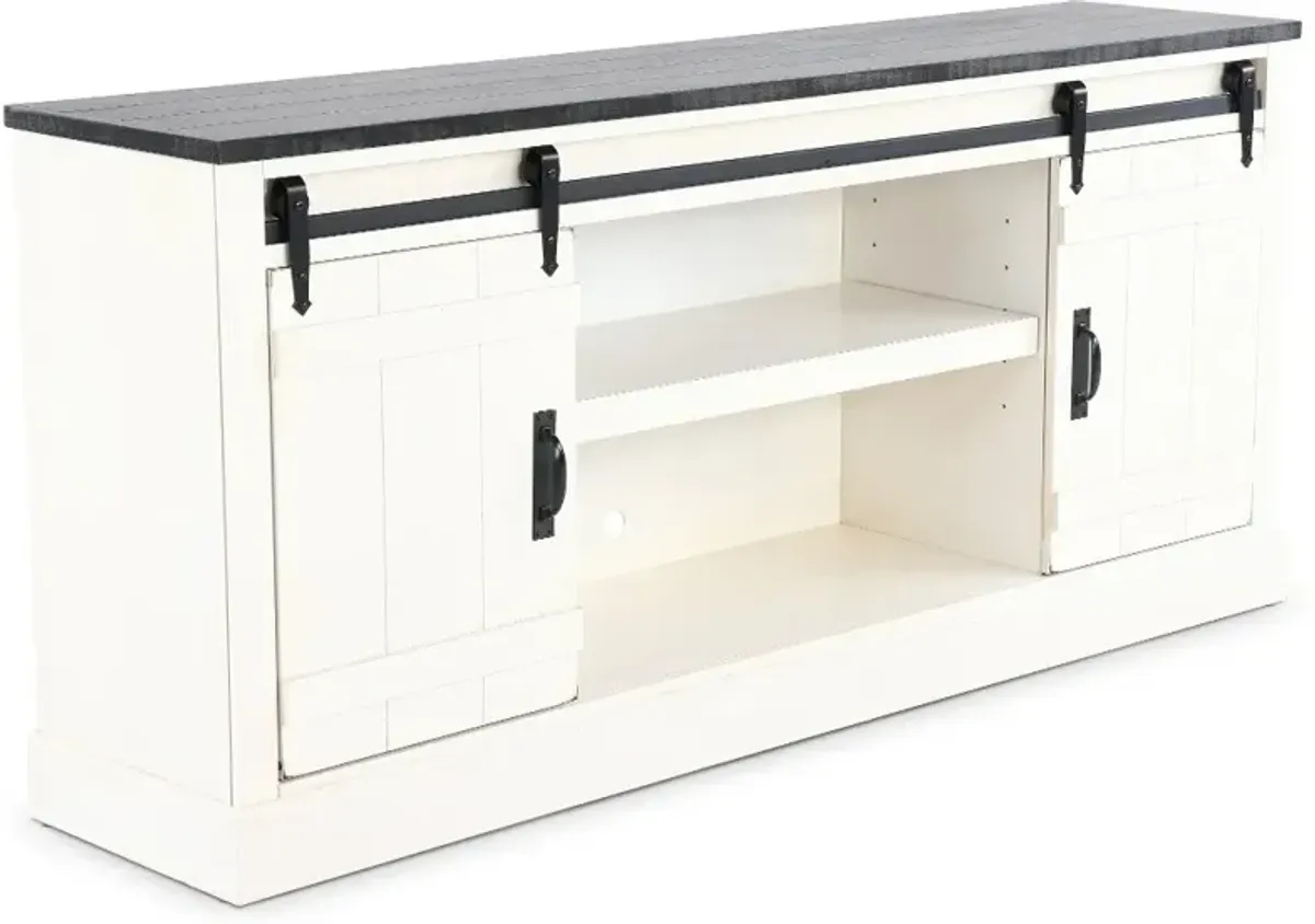 Descanso Two-Tone White and Brown 72" TV Stand