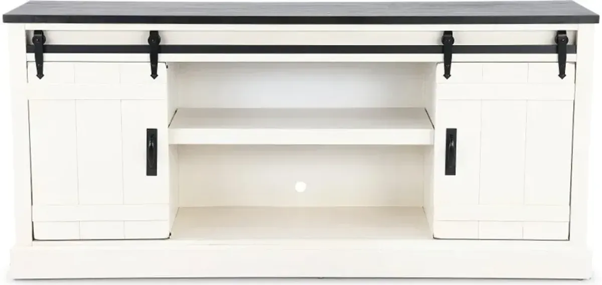 Descanso Two-Tone White and Brown 72" TV Stand