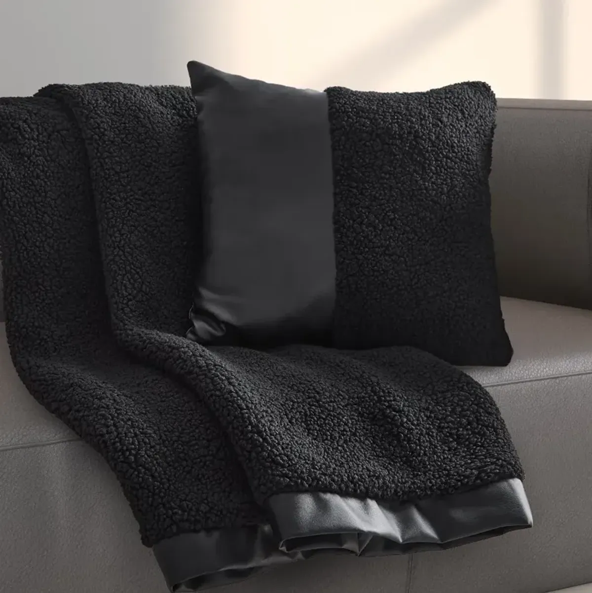 J. Queen Modern Varick Black Throw