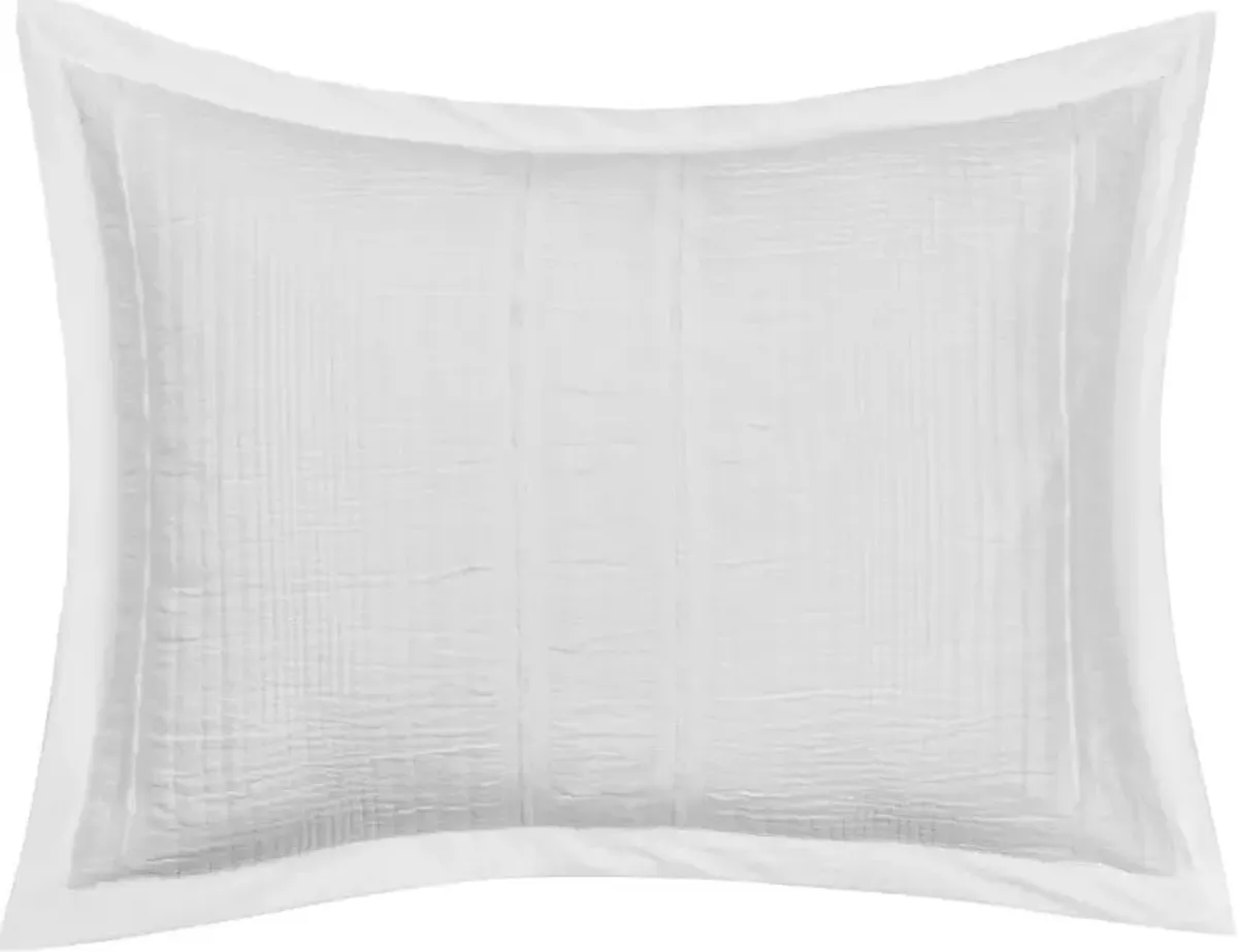 J. Queen Modern Brentwood White Standard Pillow Sham