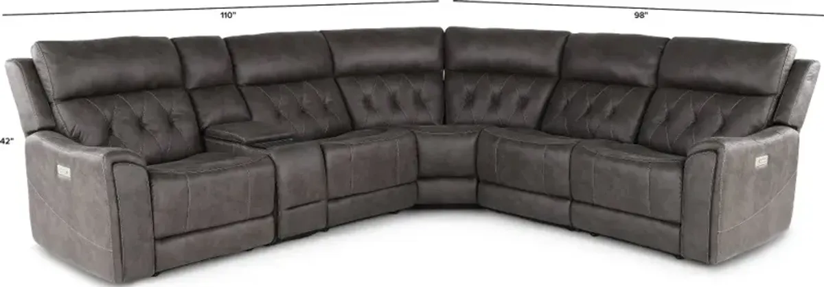 Anniston Steel Gray 6 Piece Power Reclining Sectional