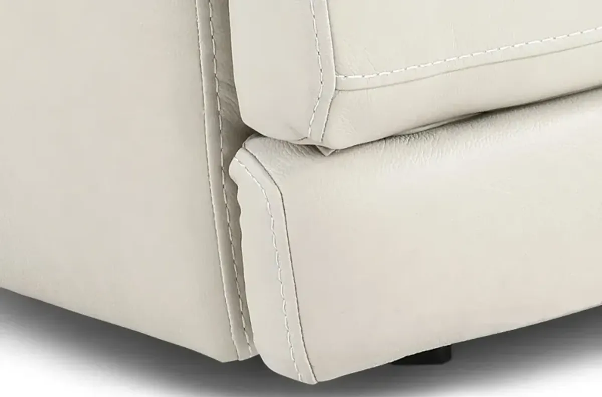 Rushton White Leather 7 Piece Power Reclining Sectional with Multimedia Console