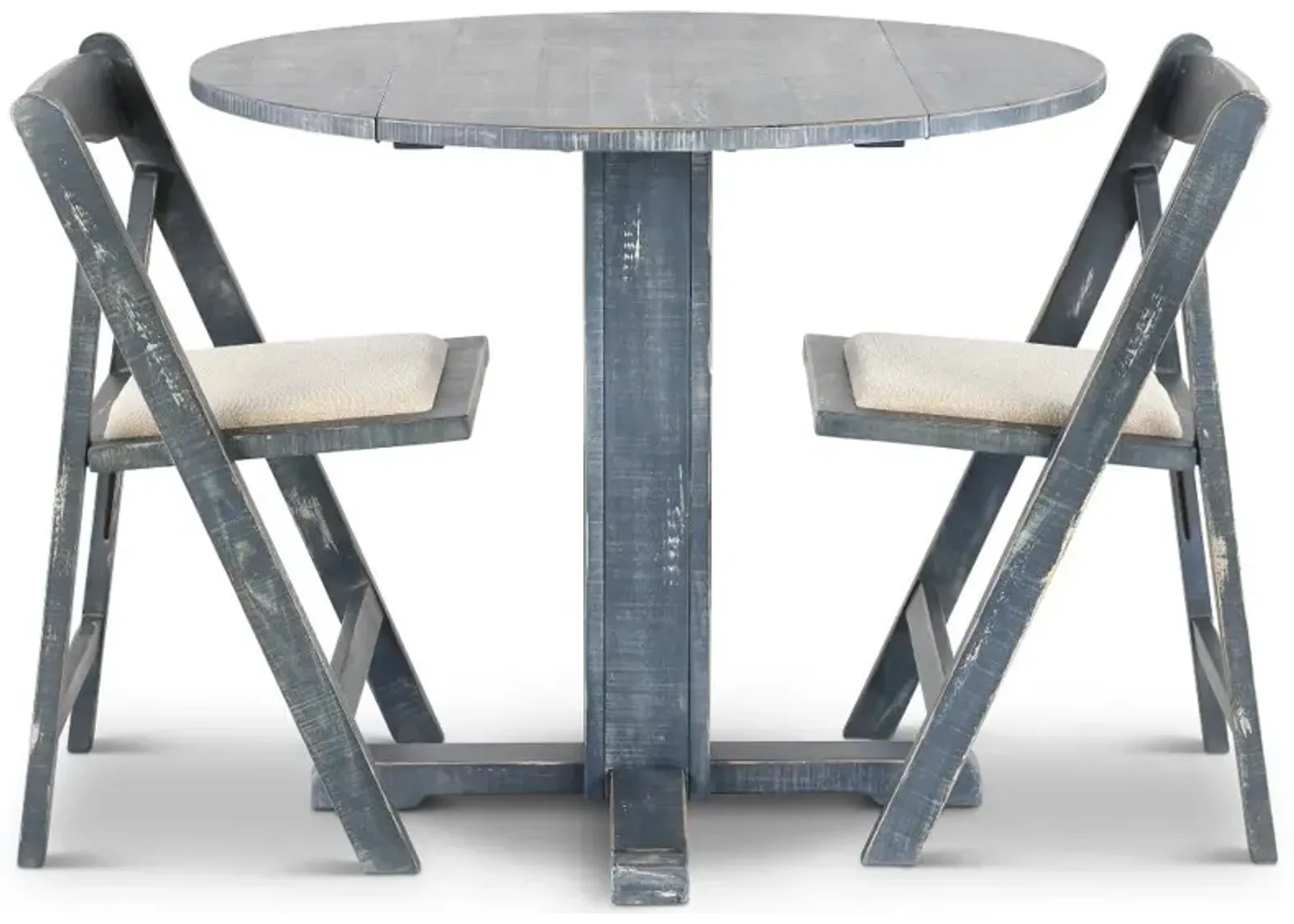 Beach Haven Blue 3 Piece Drop-Leaf Dining Set