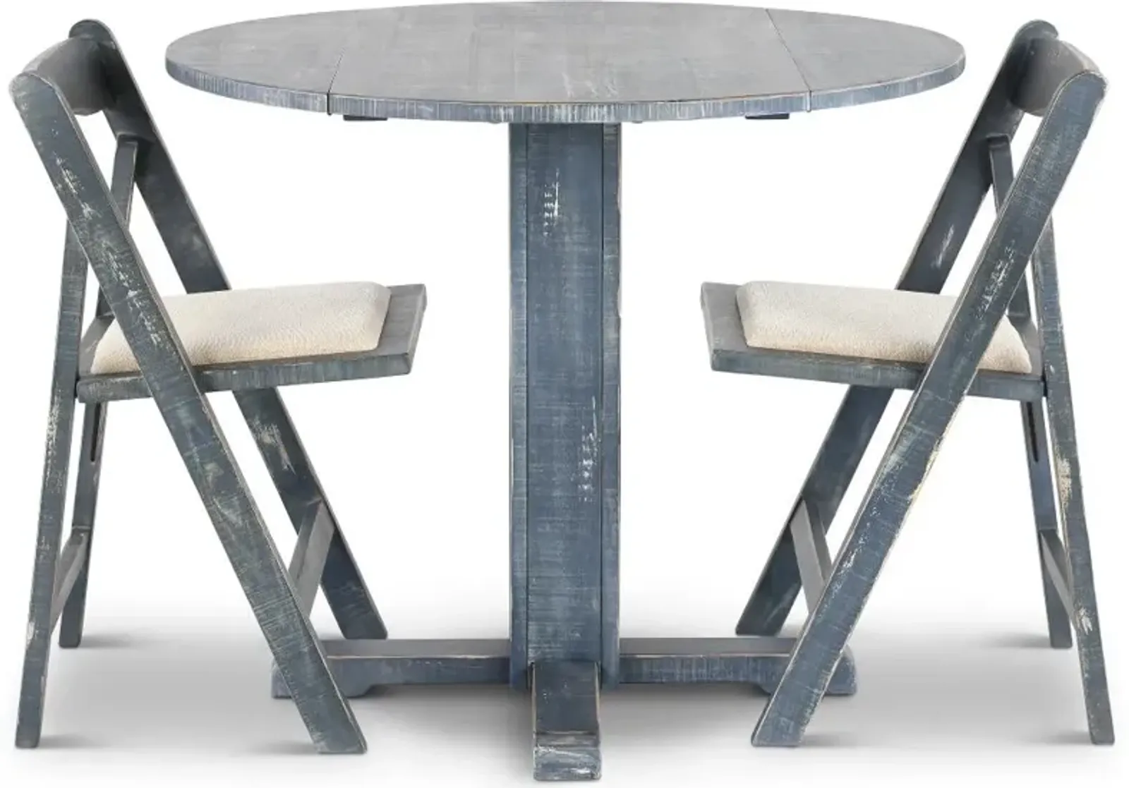 Beach Haven Blue 3 Piece Drop-Leaf Dining Set