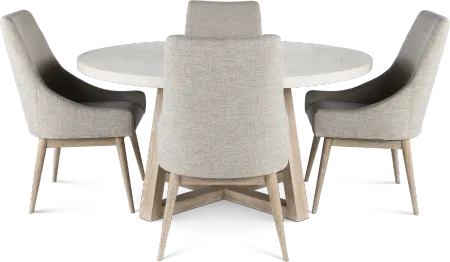 Olivia Wheat Beige and Gray 5 Piece Dining Set