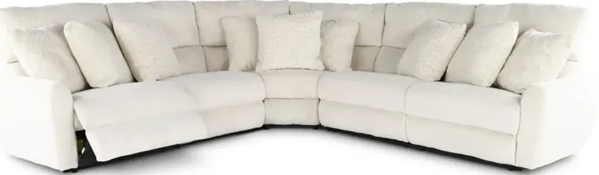 Majesty White 3-Piece Power Reclining Sectional