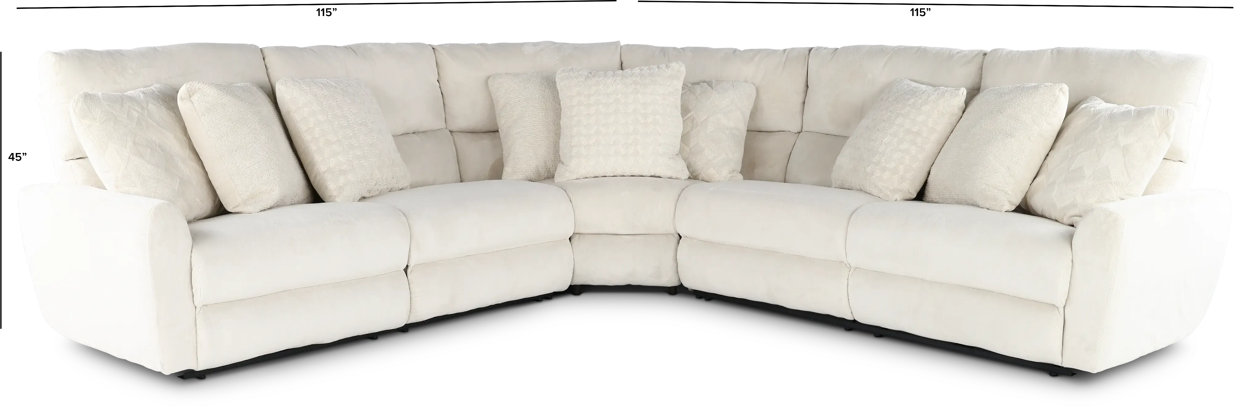 Majesty White 3-Piece Power Reclining Sectional