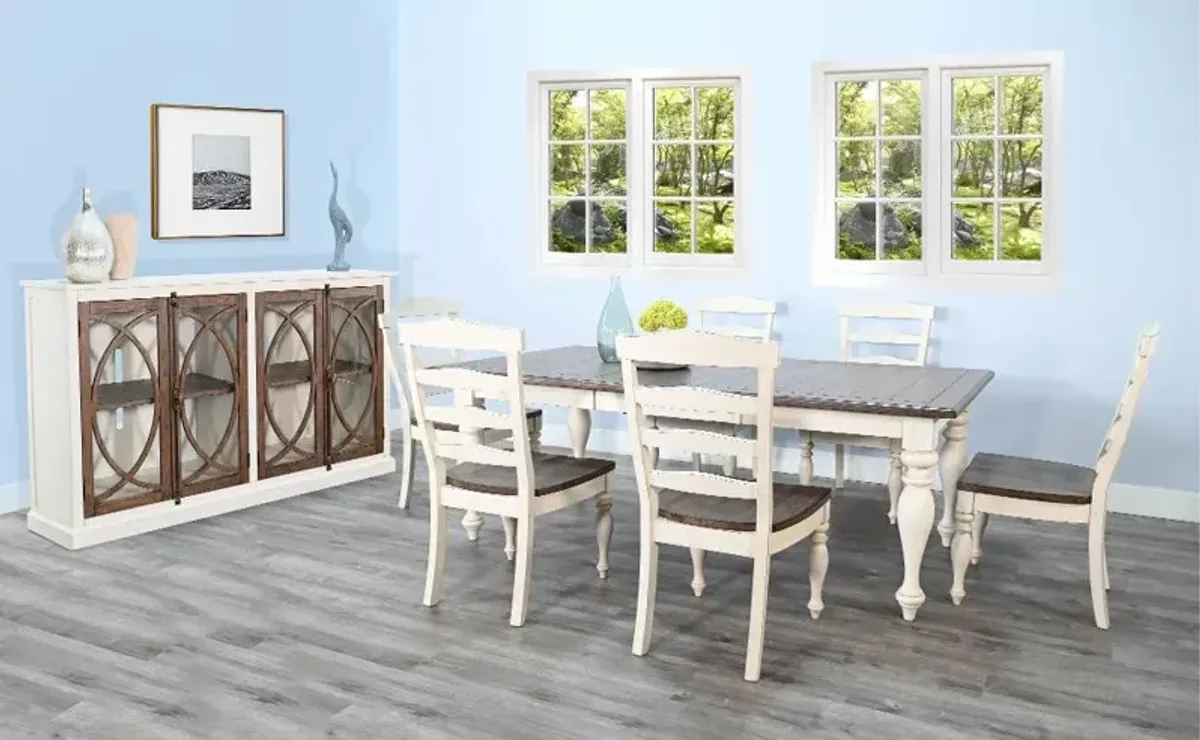 Pasadena White and Brown 5 Piece Dining Set