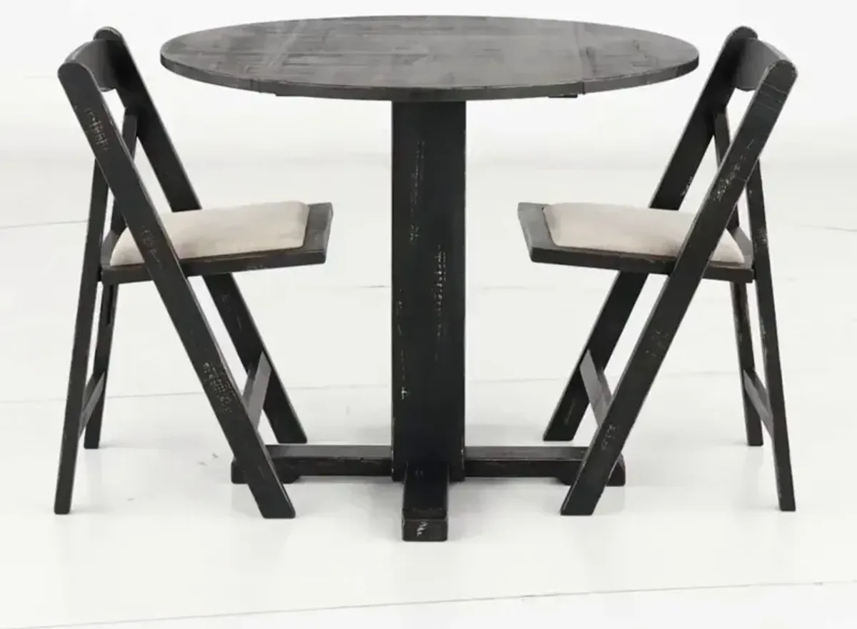 Beach Haven Black 3 Piece Drop-Leaf Dining Set