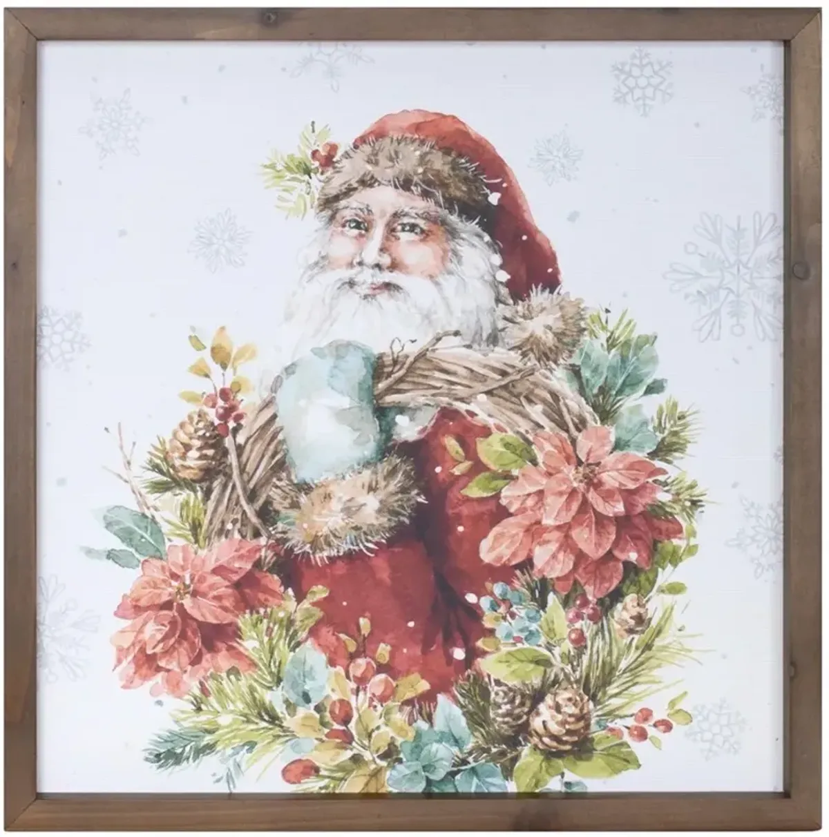 Wood Framed Santa Art