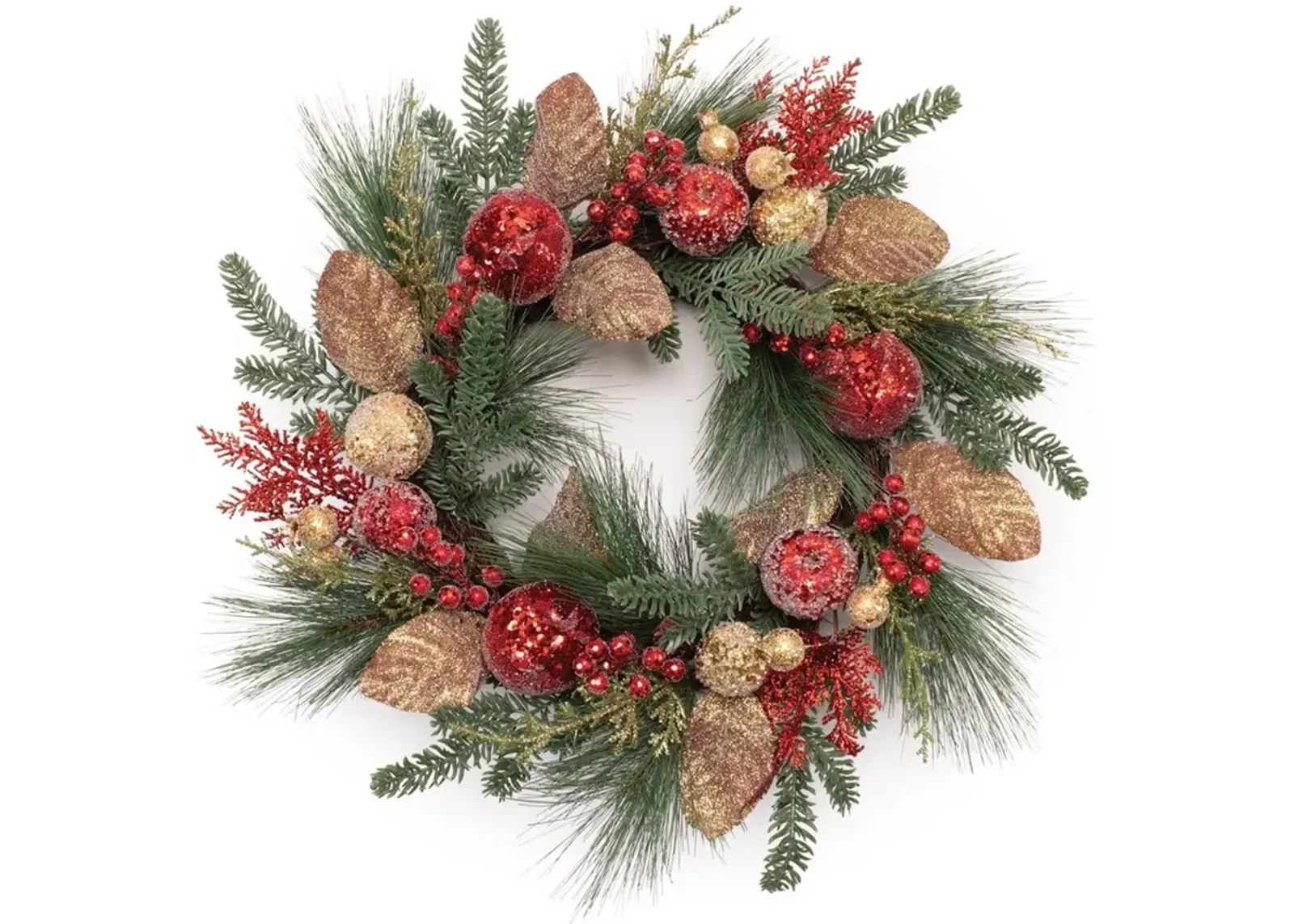 26"D PINE & FRUIT WREATH