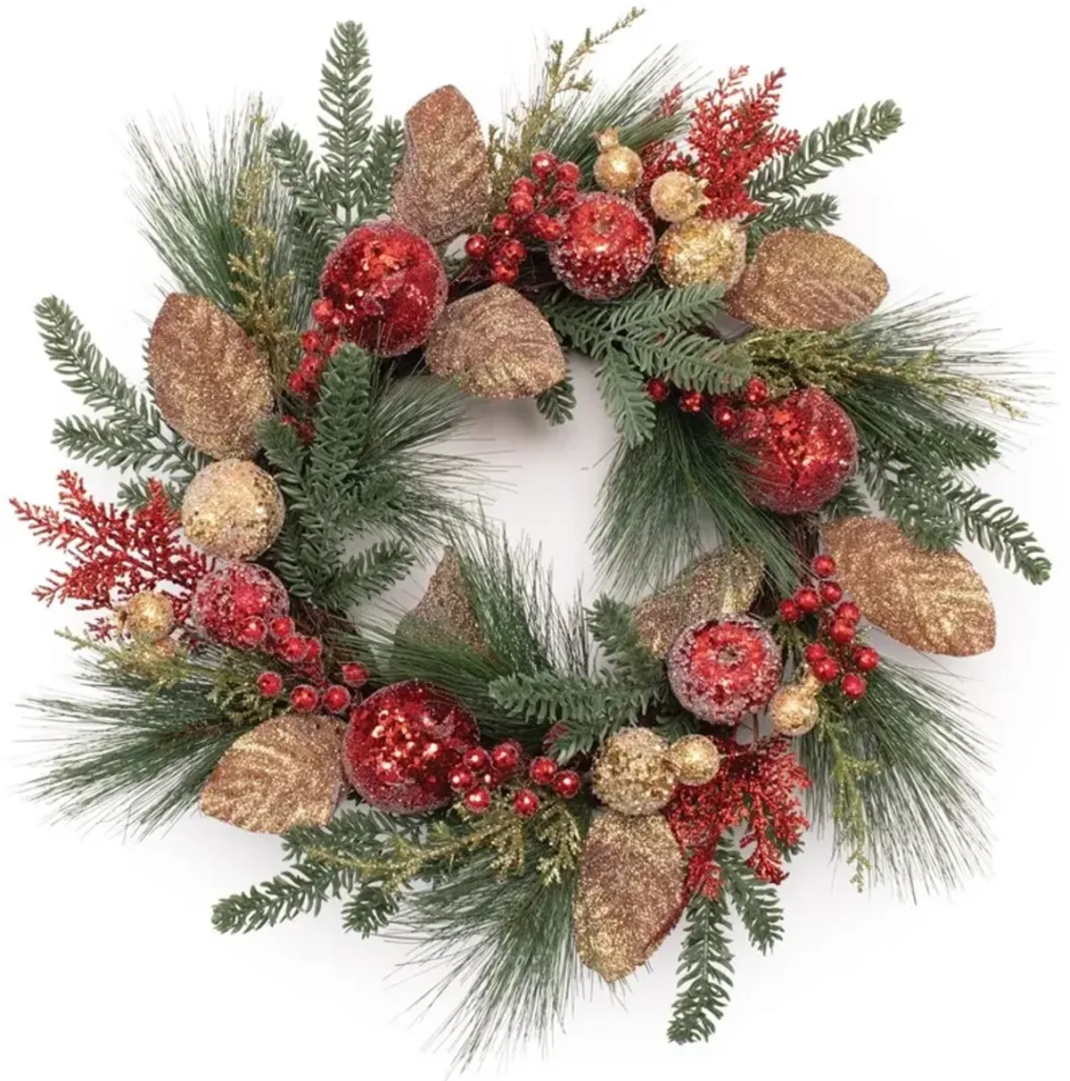 26"D PINE & FRUIT WREATH