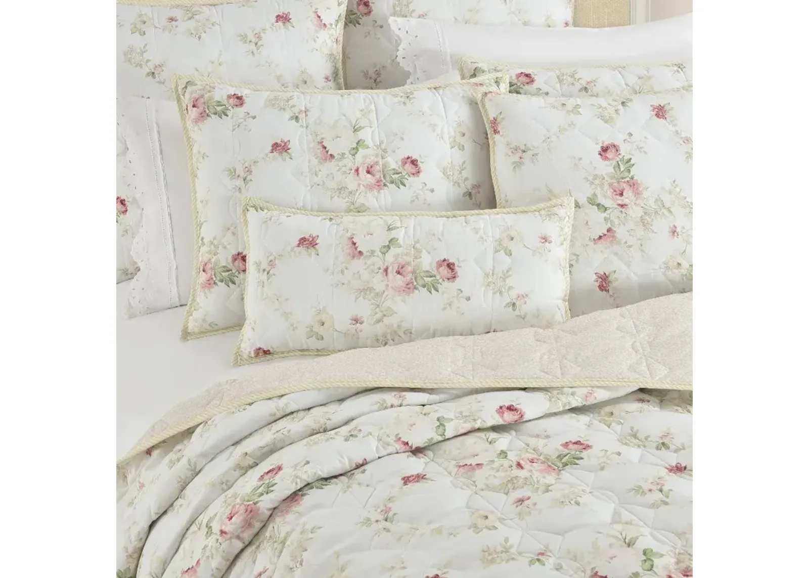 J. Queen Cottage Amalia Rose Pink French Floral Pillow