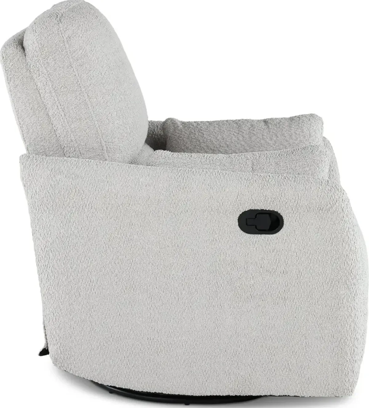 Plush Dolphin Light Gray Swivel Recliner