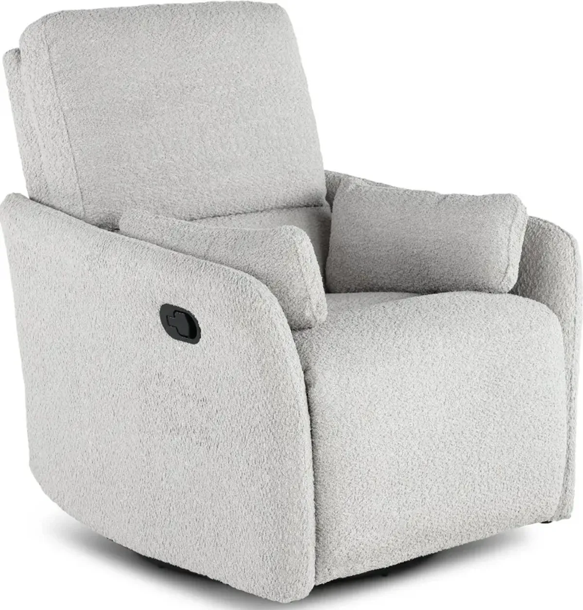 Plush Dolphin Light Gray Swivel Recliner