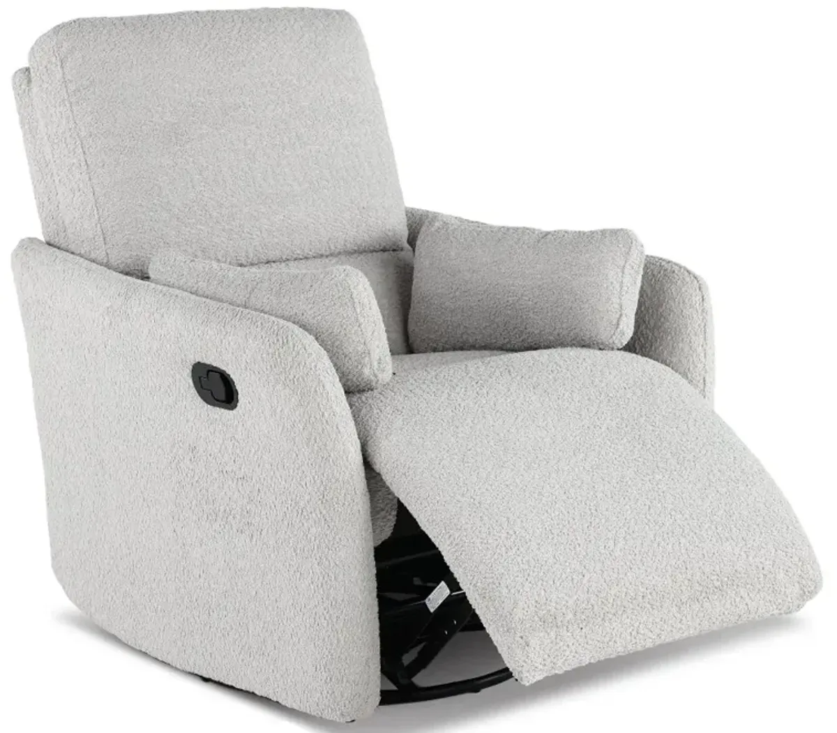 Plush Dolphin Light Gray Swivel Recliner